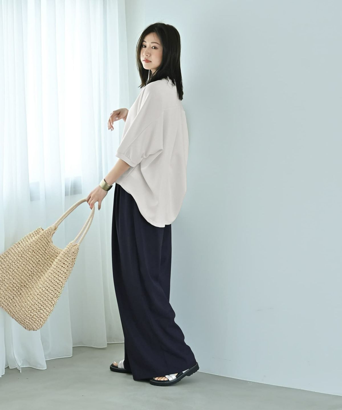 着用イメージ 172cm ネイビー F