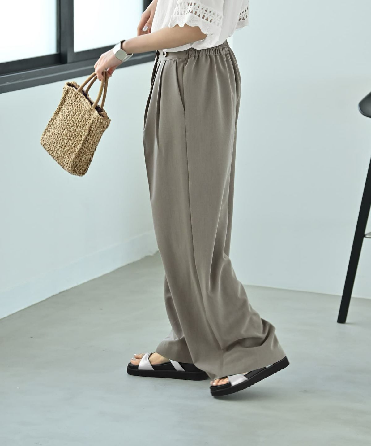 着用イメージ 172cm オリーブグレー F