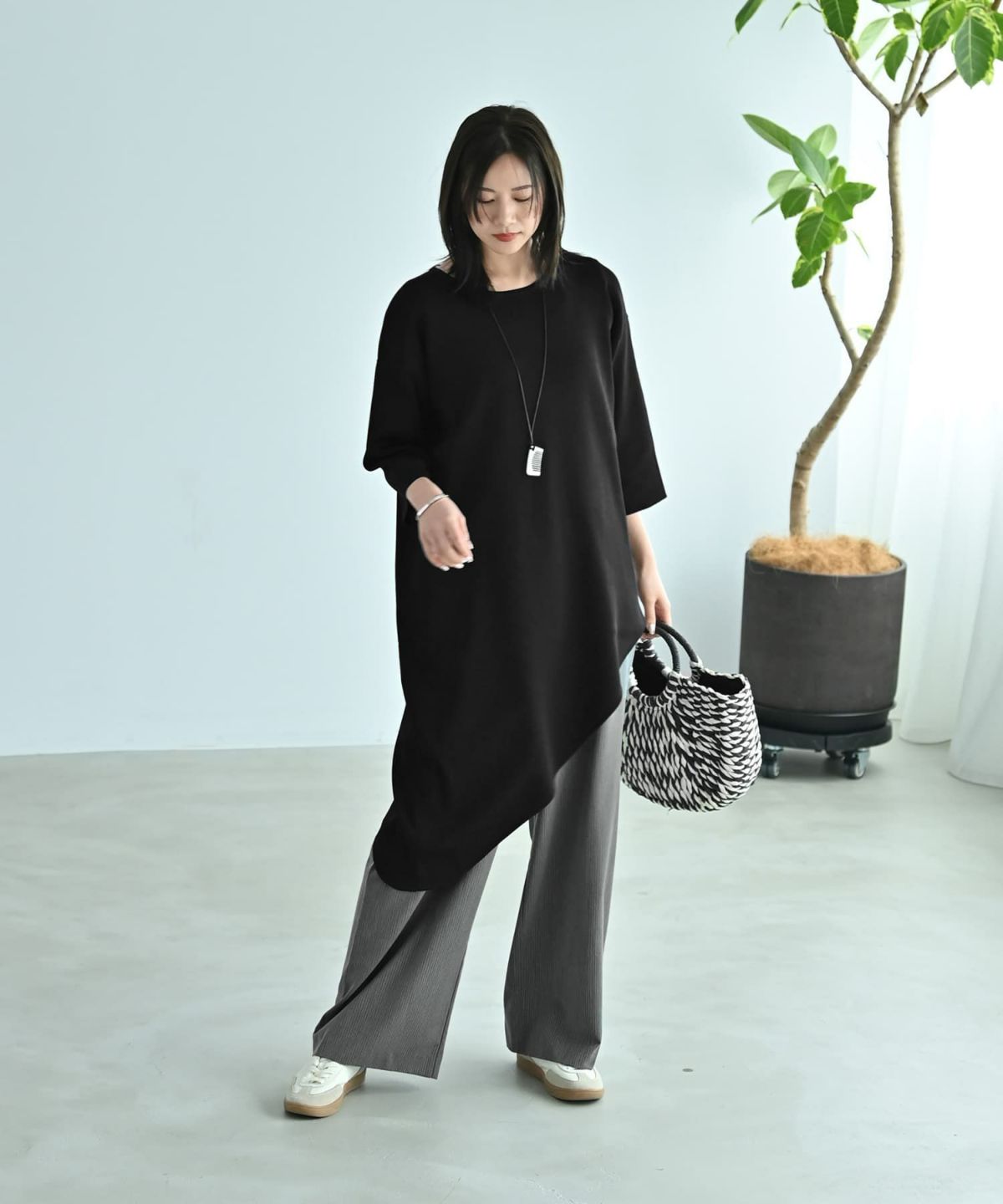 着用イメージ 172cm ブラック