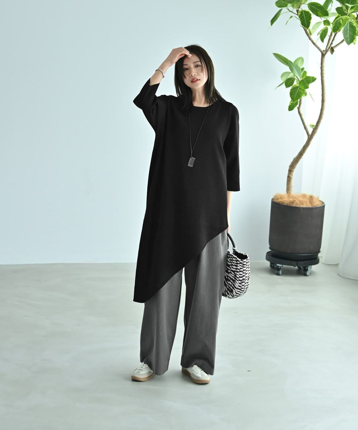 着用イメージ 172cm ブラック