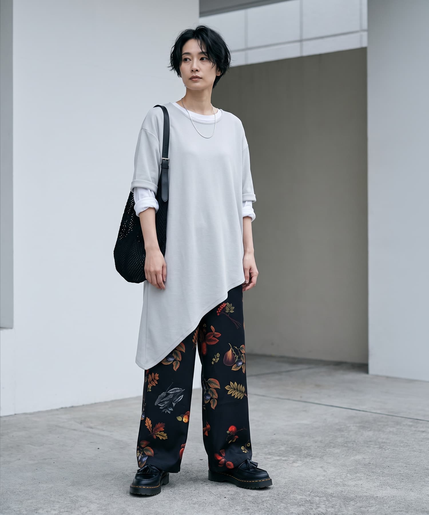 着用イメージ 187cm ライトグレー