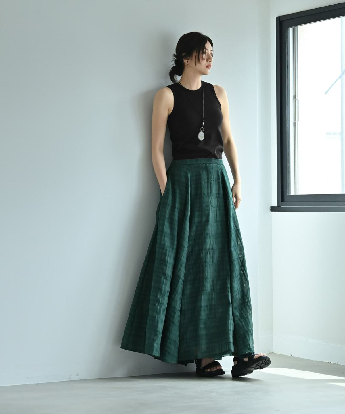 着用イメージ 172cm グリーン