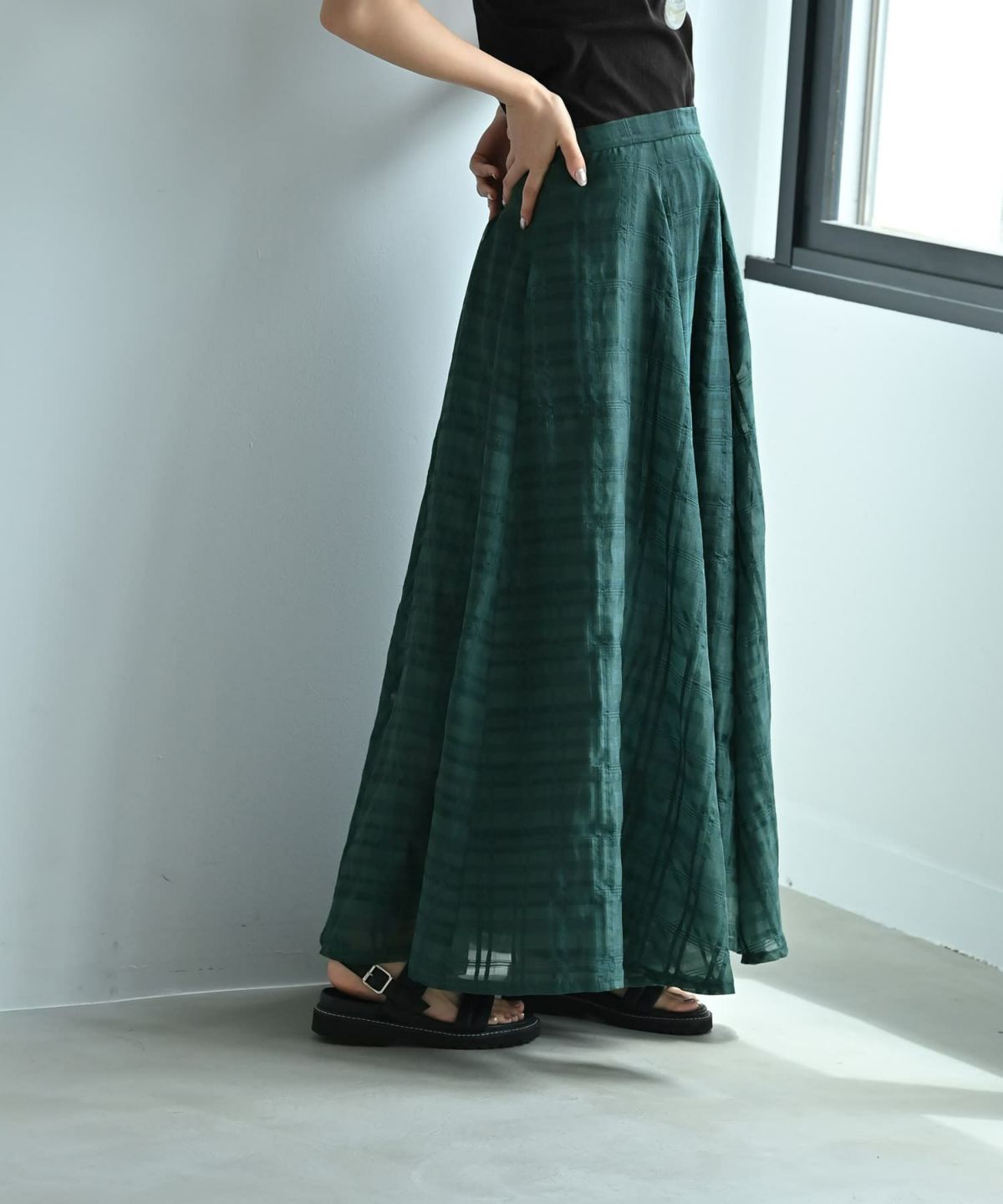 着用イメージ 172cm グリーン