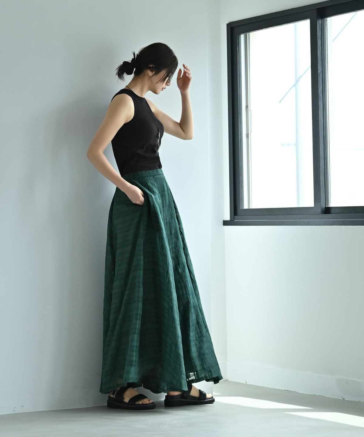 着用イメージ 172cm グリーン