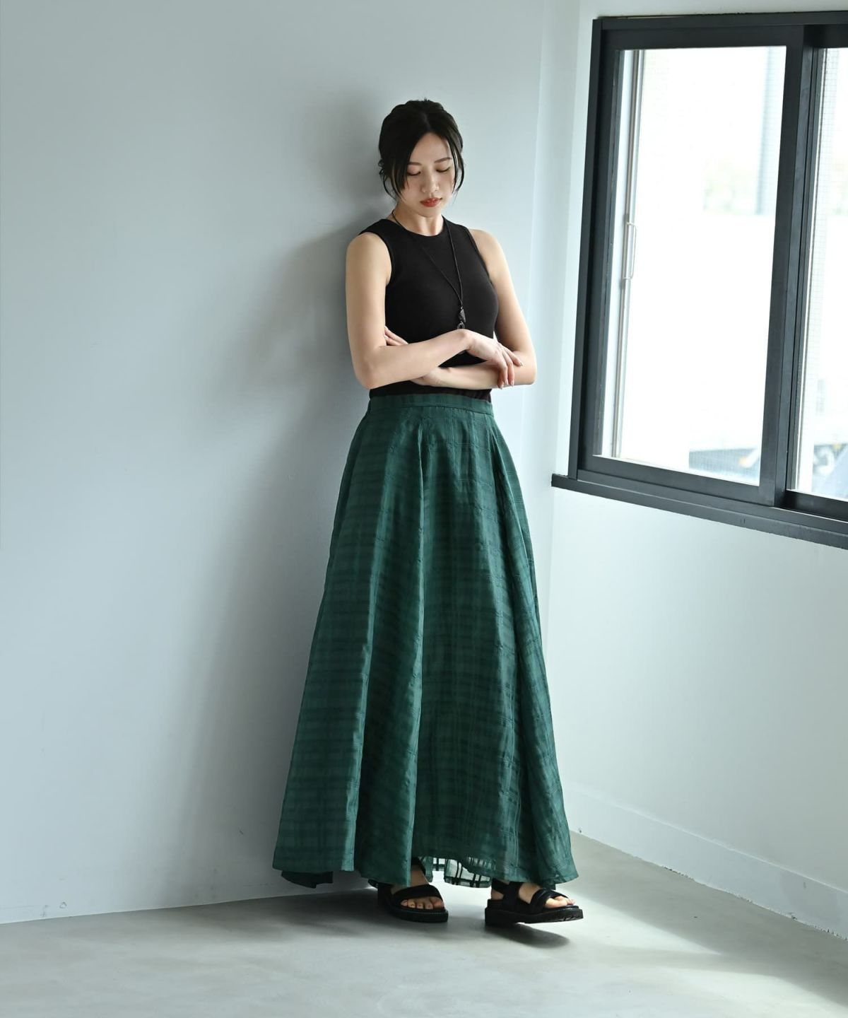 着用イメージ 172cm グリーン