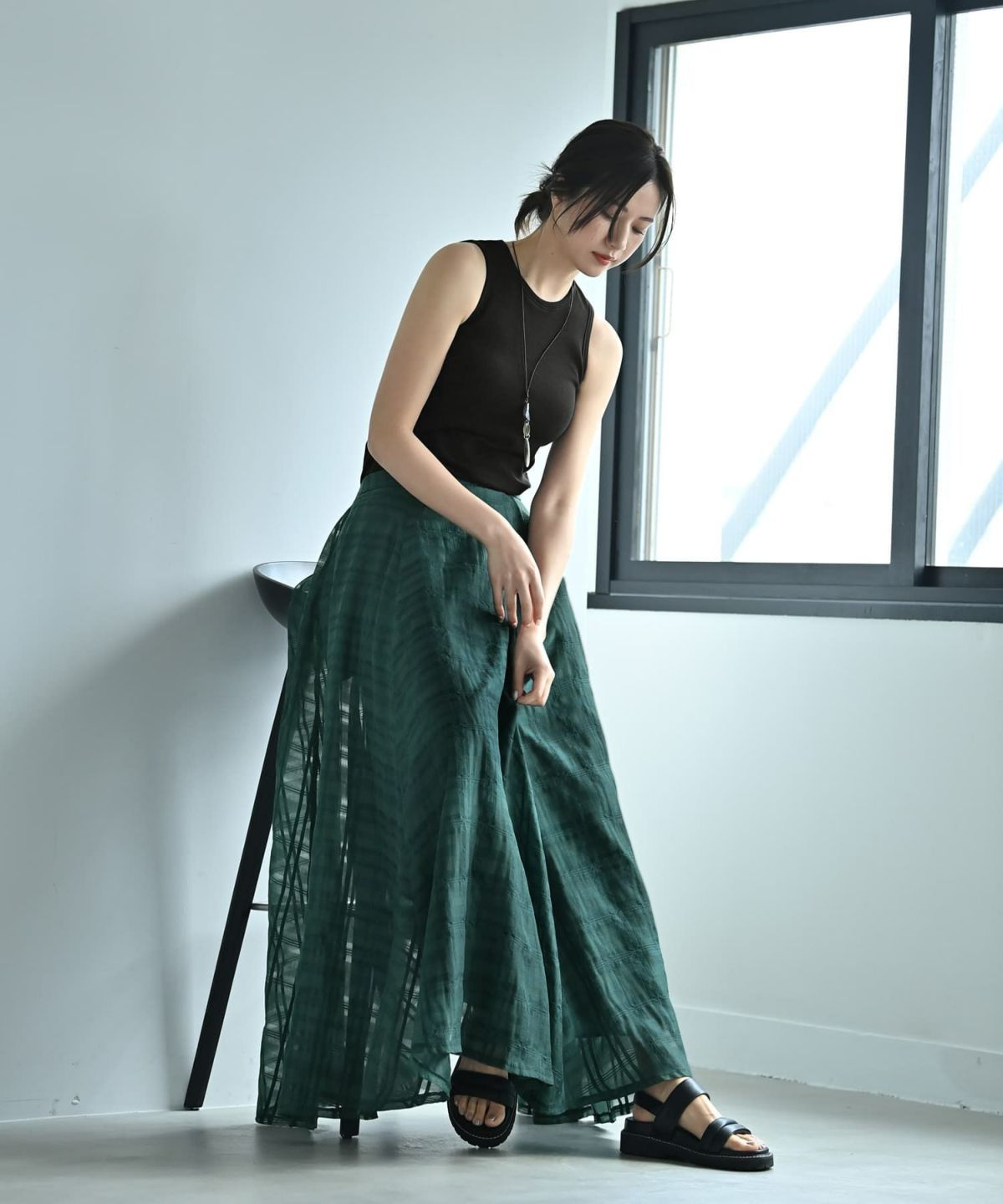 着用イメージ 172cm グリーン