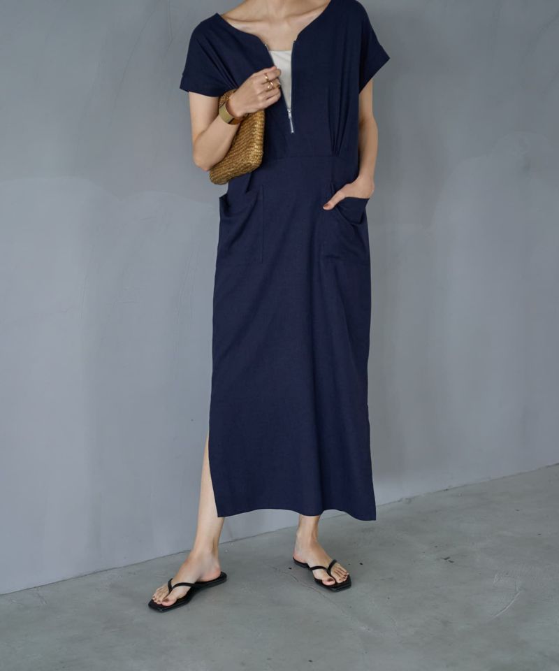 関税込★VIP価格【FENDI】Vネックドレープアシンメトリードレス カーデセットリボンショルダーワンピース(マキシ・ロング