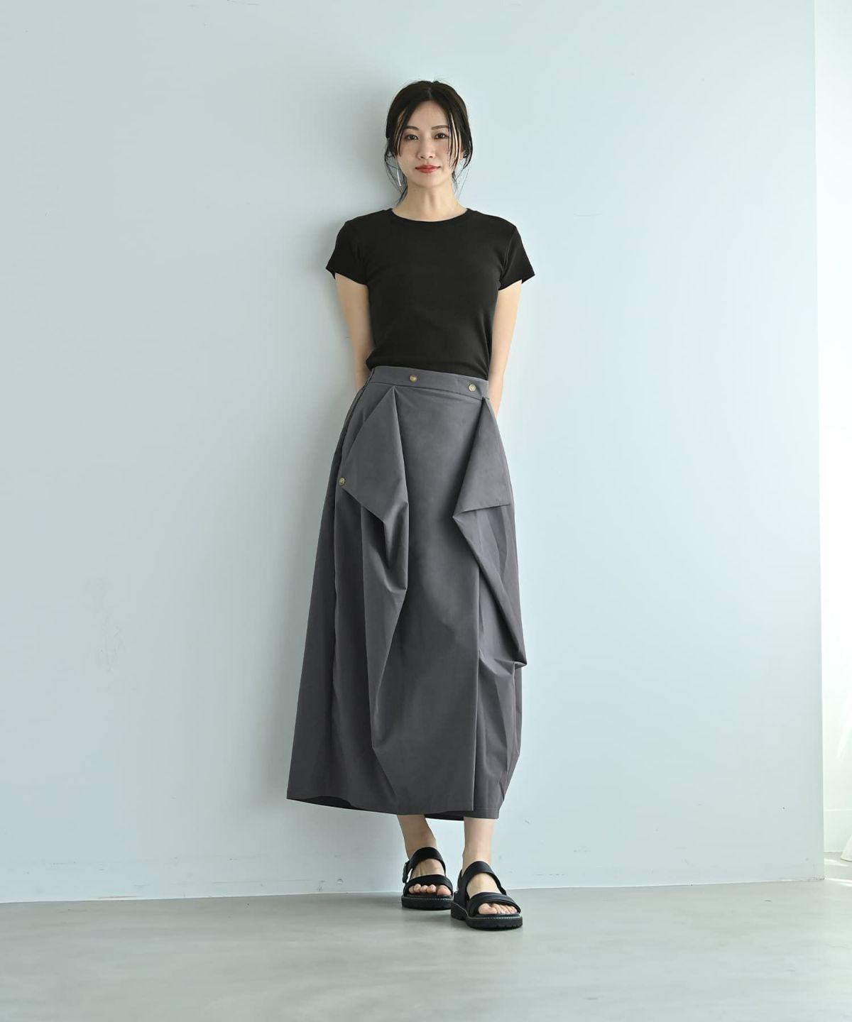 着用イメージ 172cm ブルーグレー