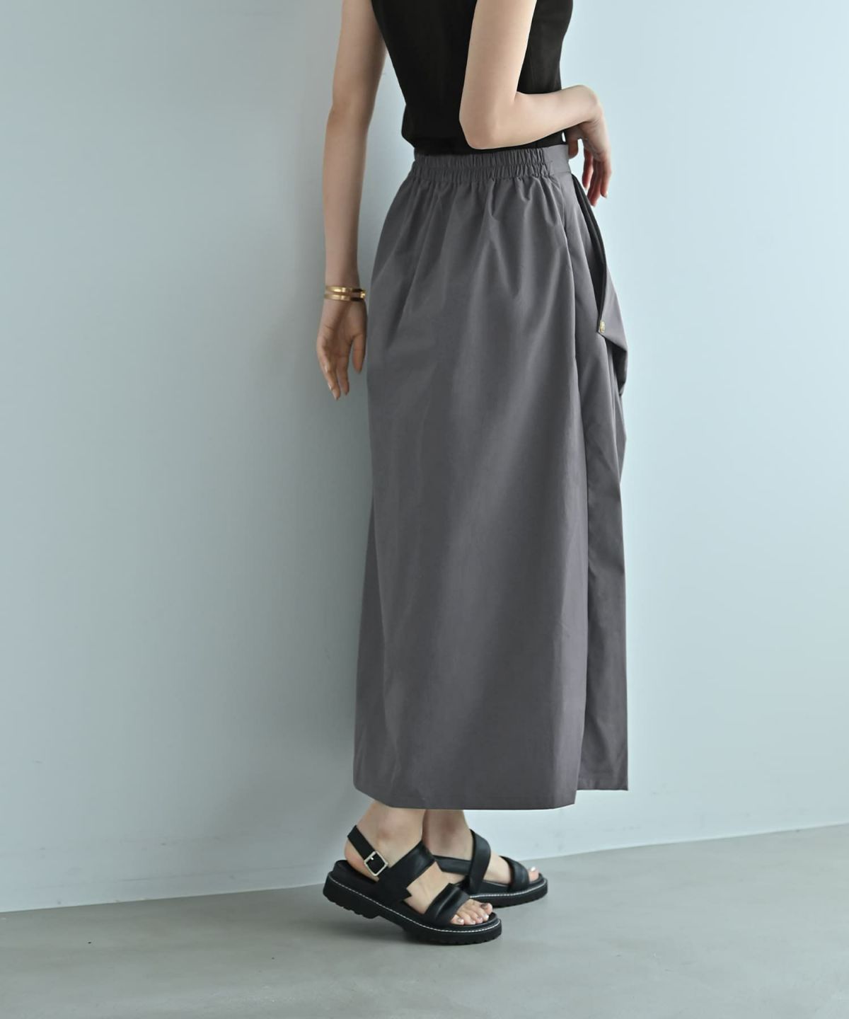 着用イメージ 172cm ブルーグレー