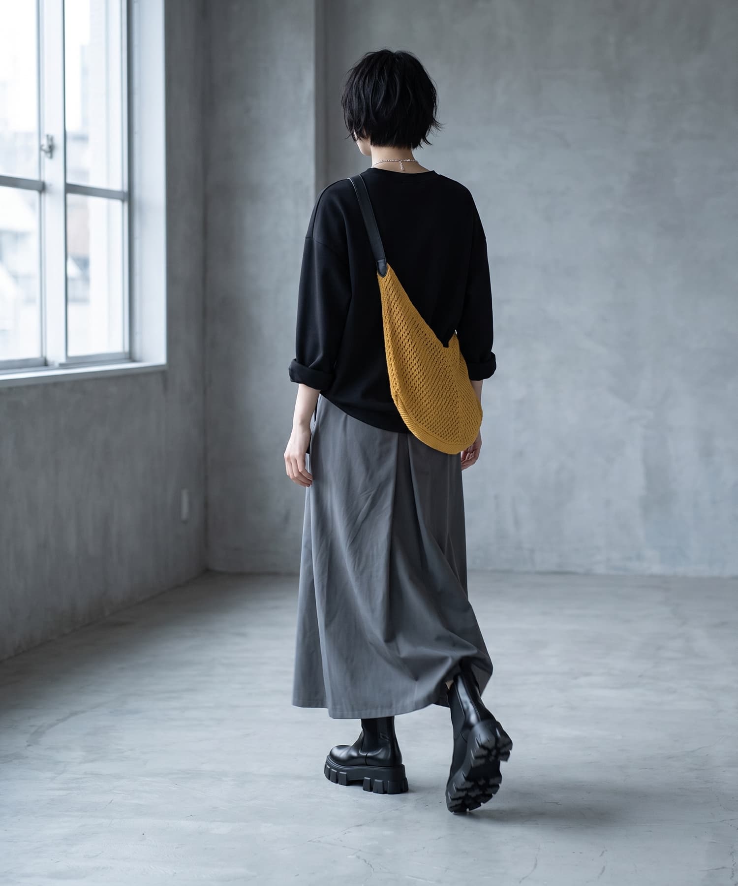 着用イメージ 172cm ブルーグレー