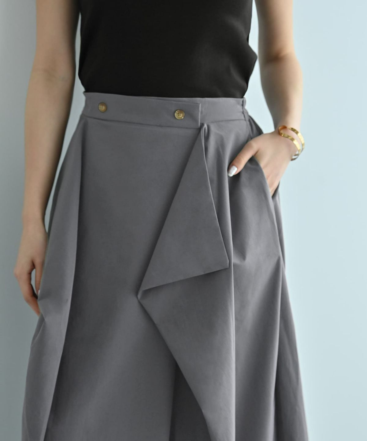 着用イメージ 172cm ブルーグレー