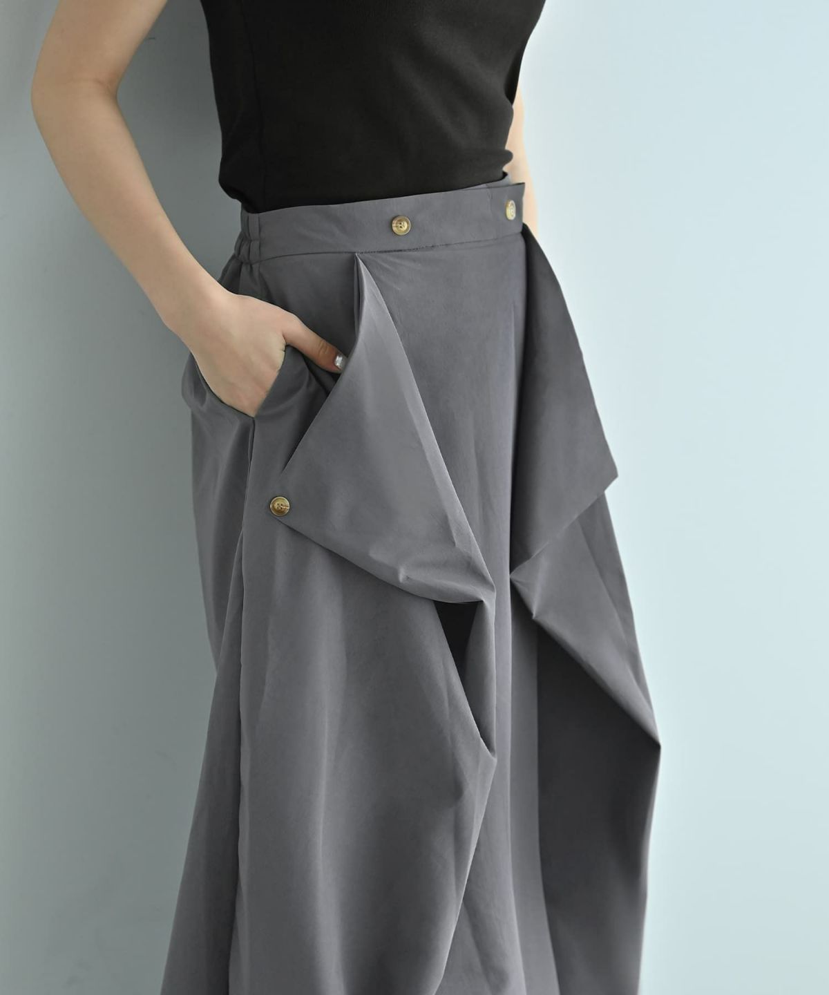 着用イメージ 172cm ブルーグレー