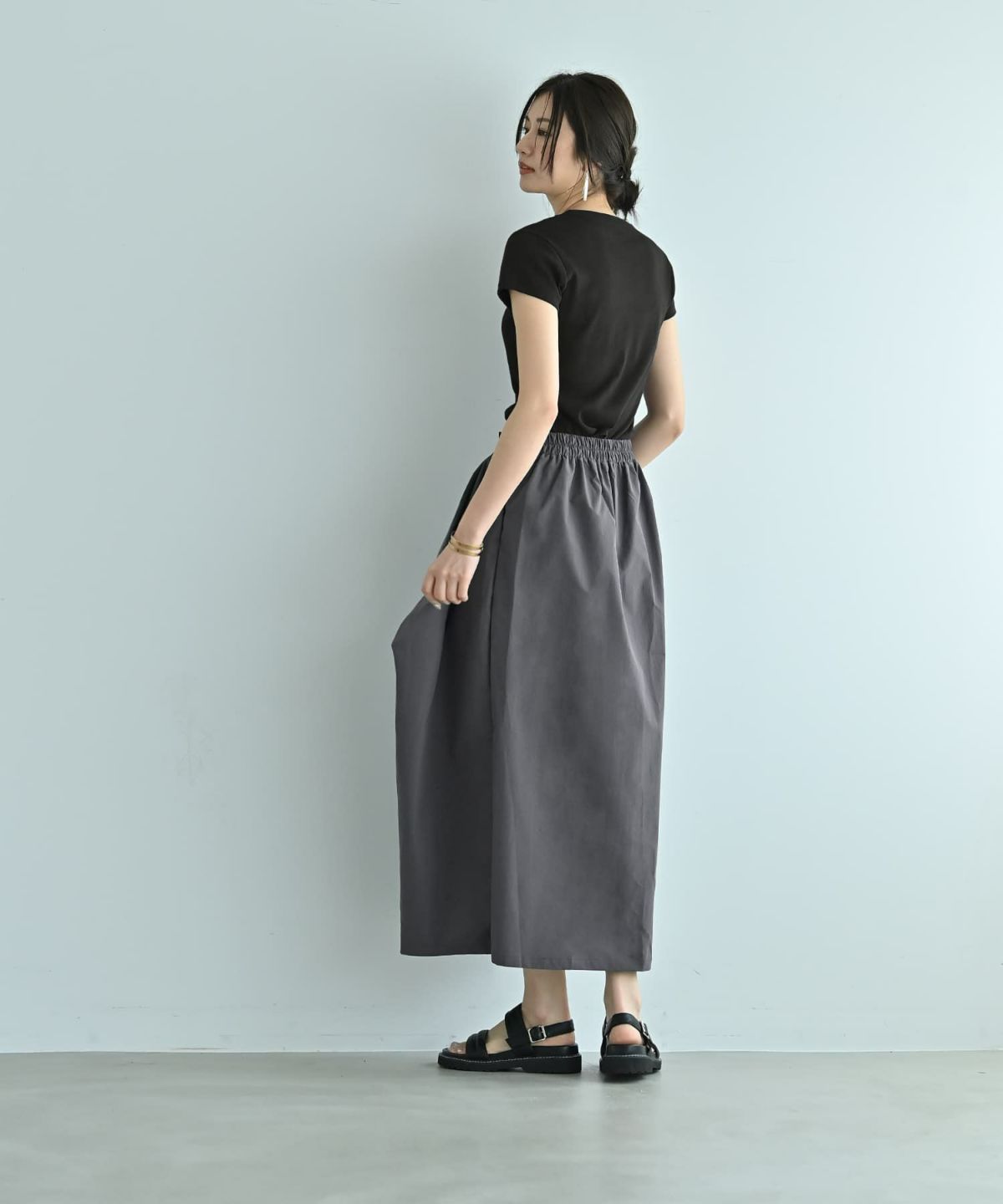 着用イメージ 172cm ブルーグレー