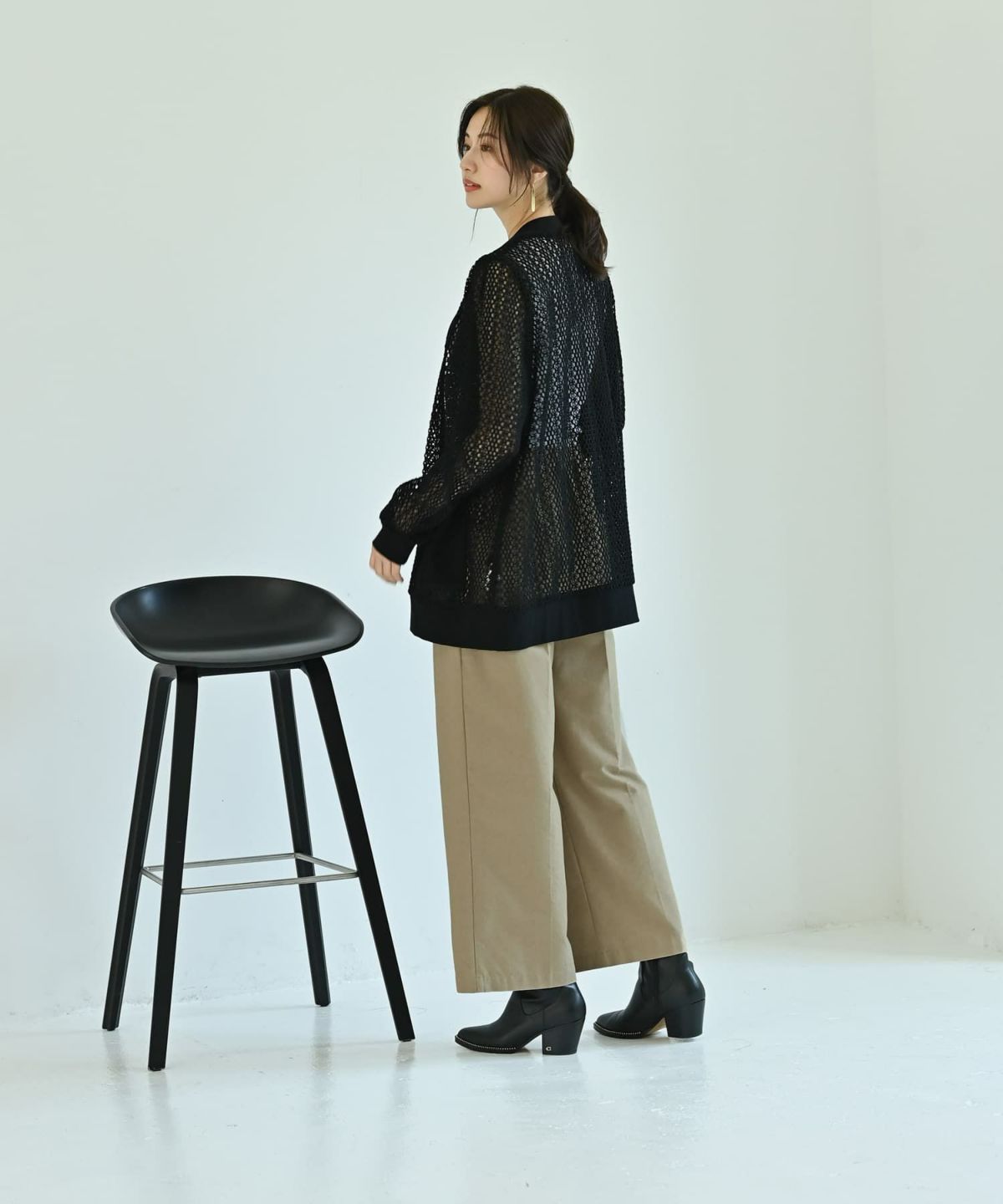 着用イメージ 172cm ブラック