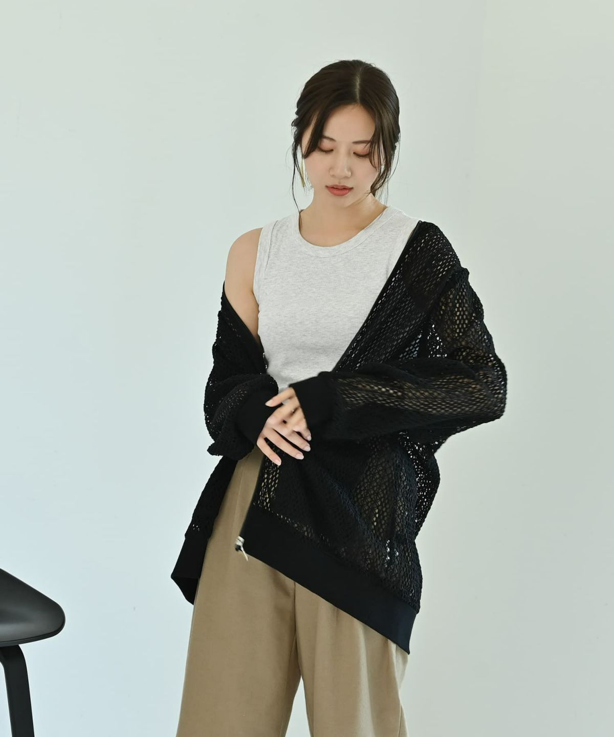 着用イメージ 172cm ブラック