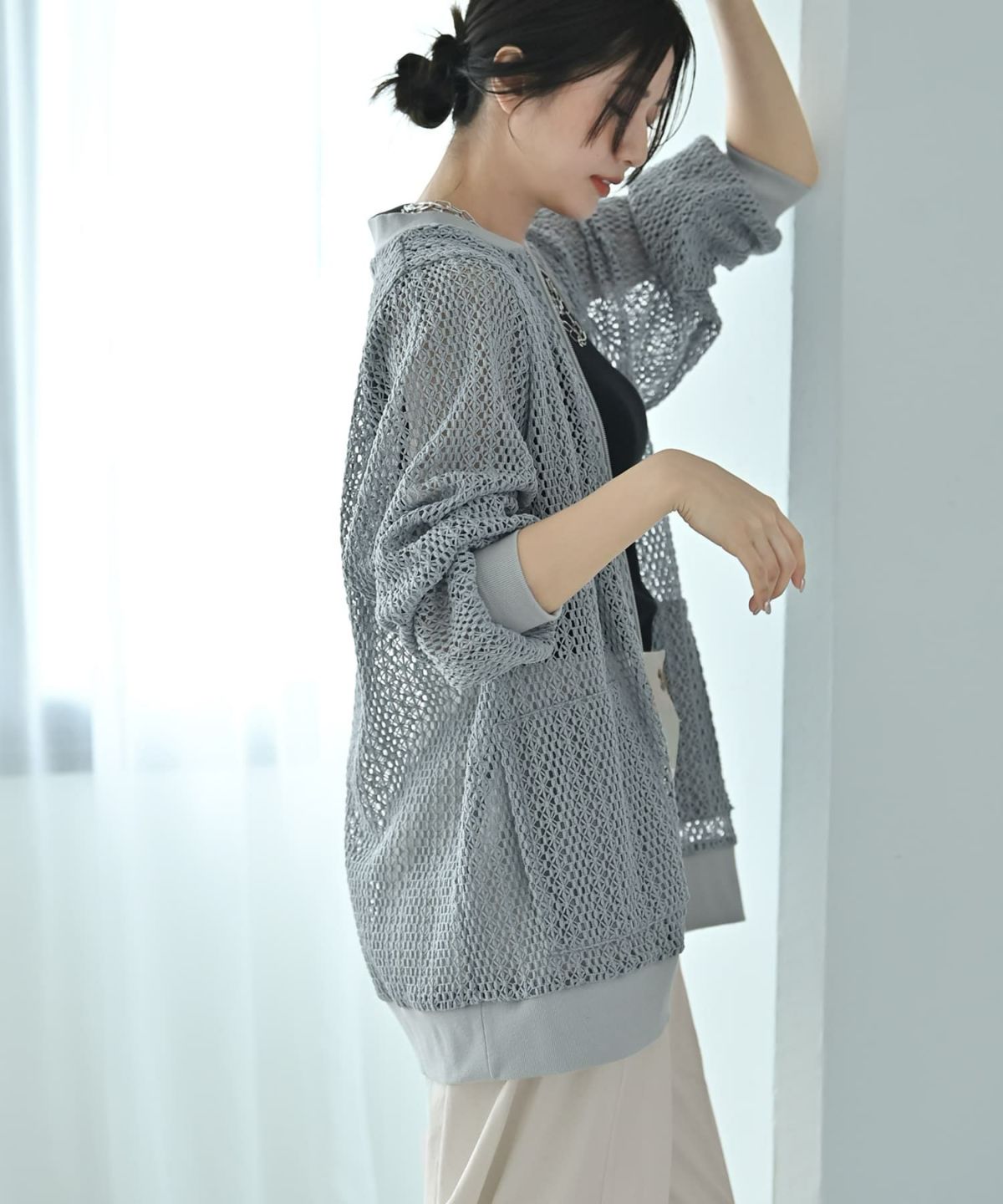 着用イメージ 172cm ブルーグレー