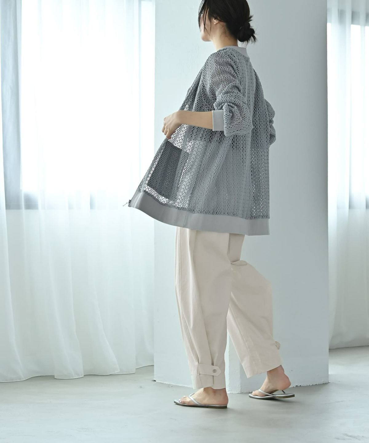 着用イメージ 172cm ブルーグレー