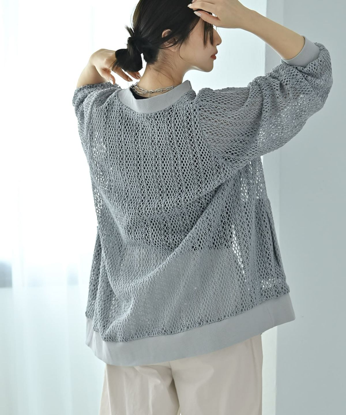 着用イメージ 172cm ブルーグレー