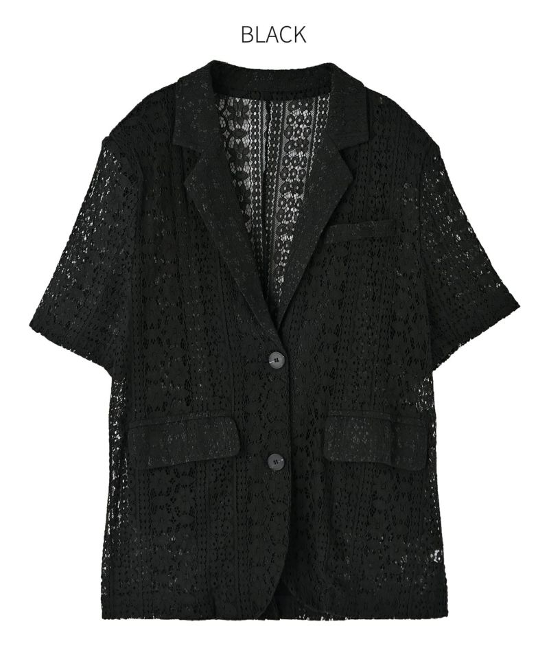 【ちょこ】Ameri VINTAGE レースコンビハーフスリーブジャケット ちょこ様専用】Ameri VINTAGE レースコンビハーフスリーブ