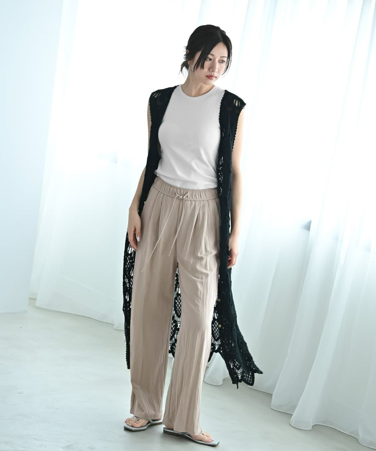 着用イメージ 172cm ブラック