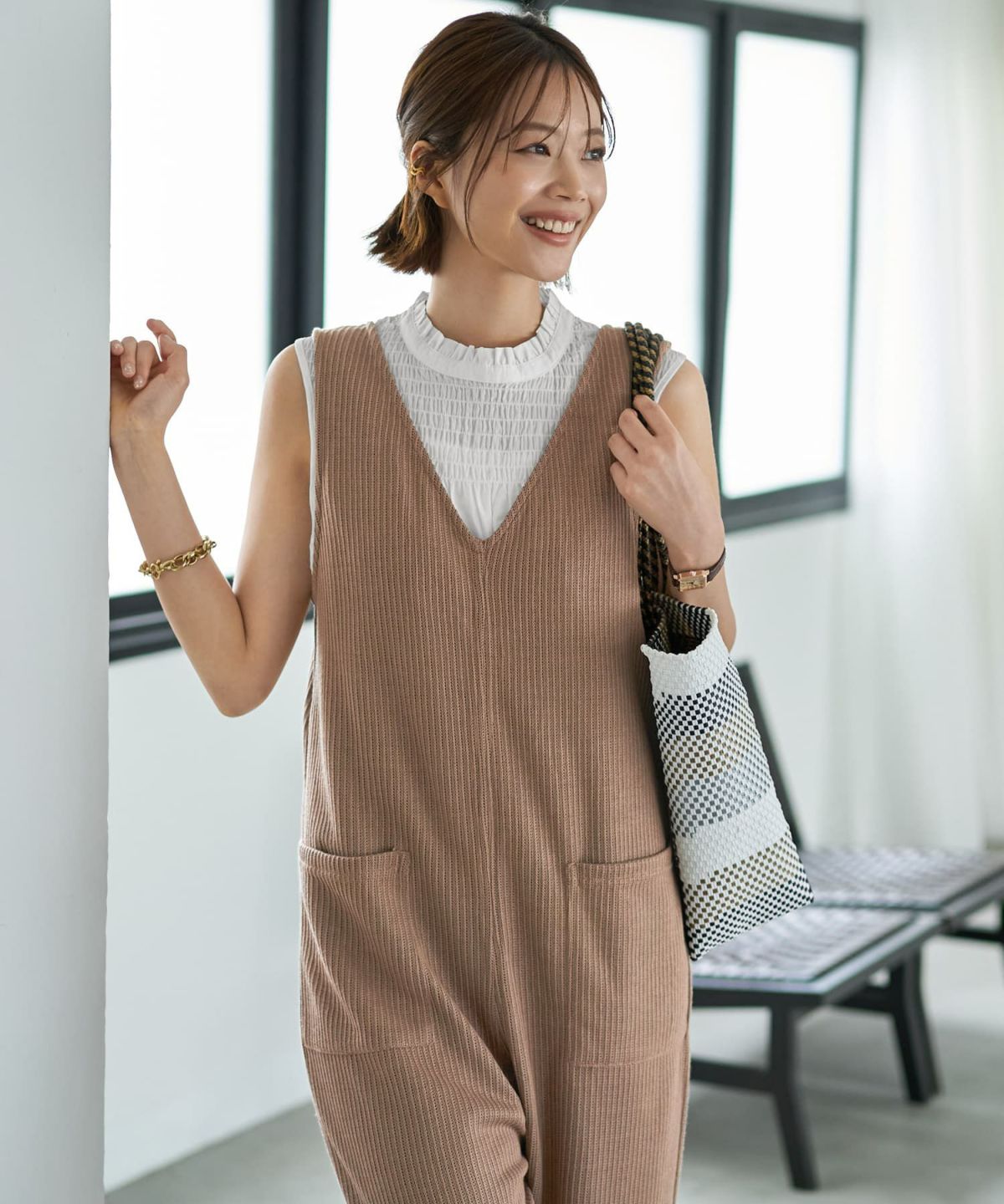 着用イメージ　167cm 02サイズ　モカ