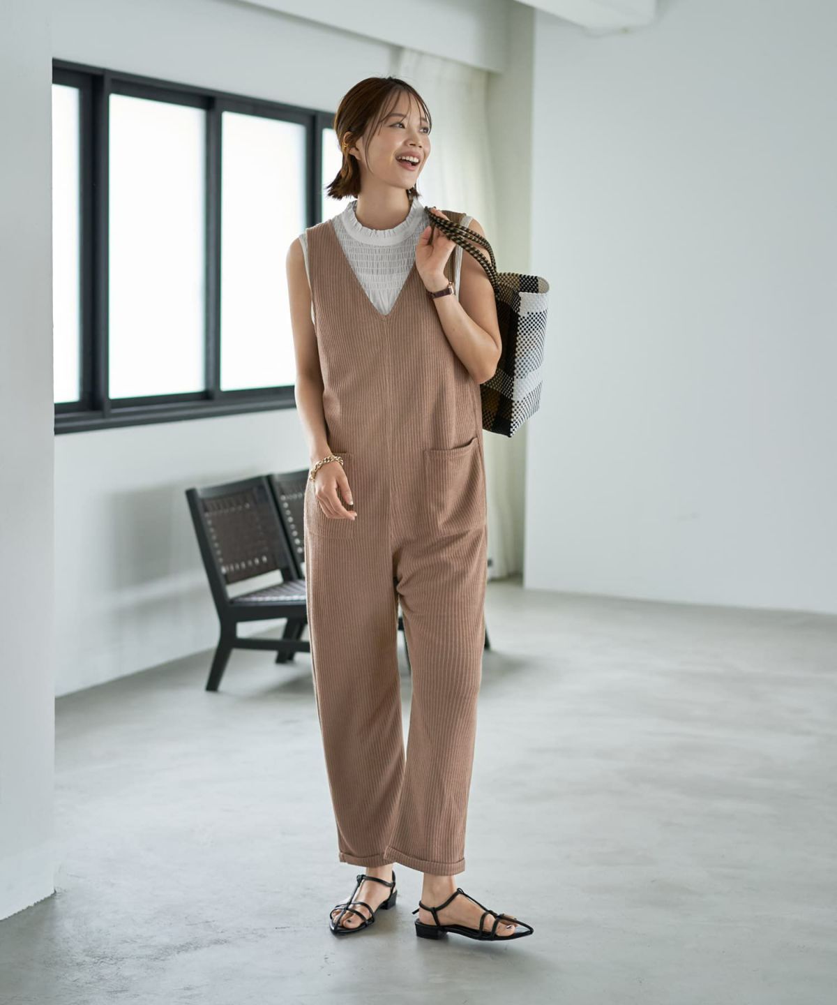 着用イメージ　167cm 02サイズ　モカ