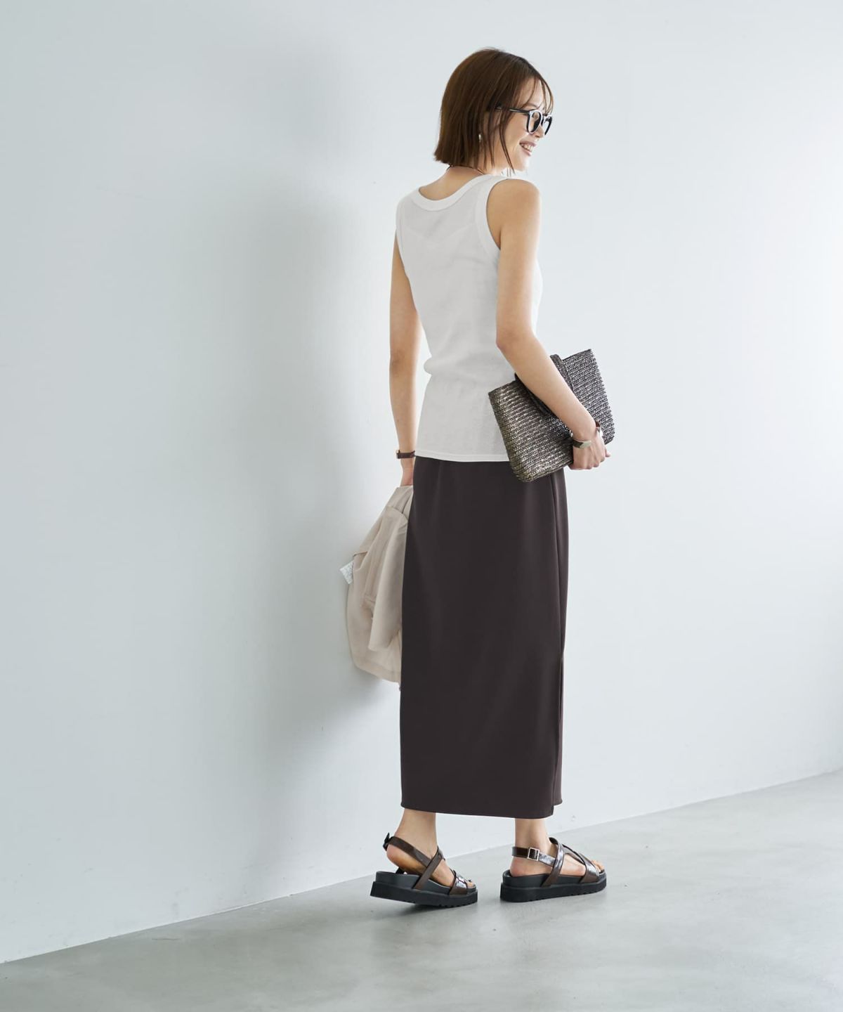 着用イメージ　167cm ホワイト