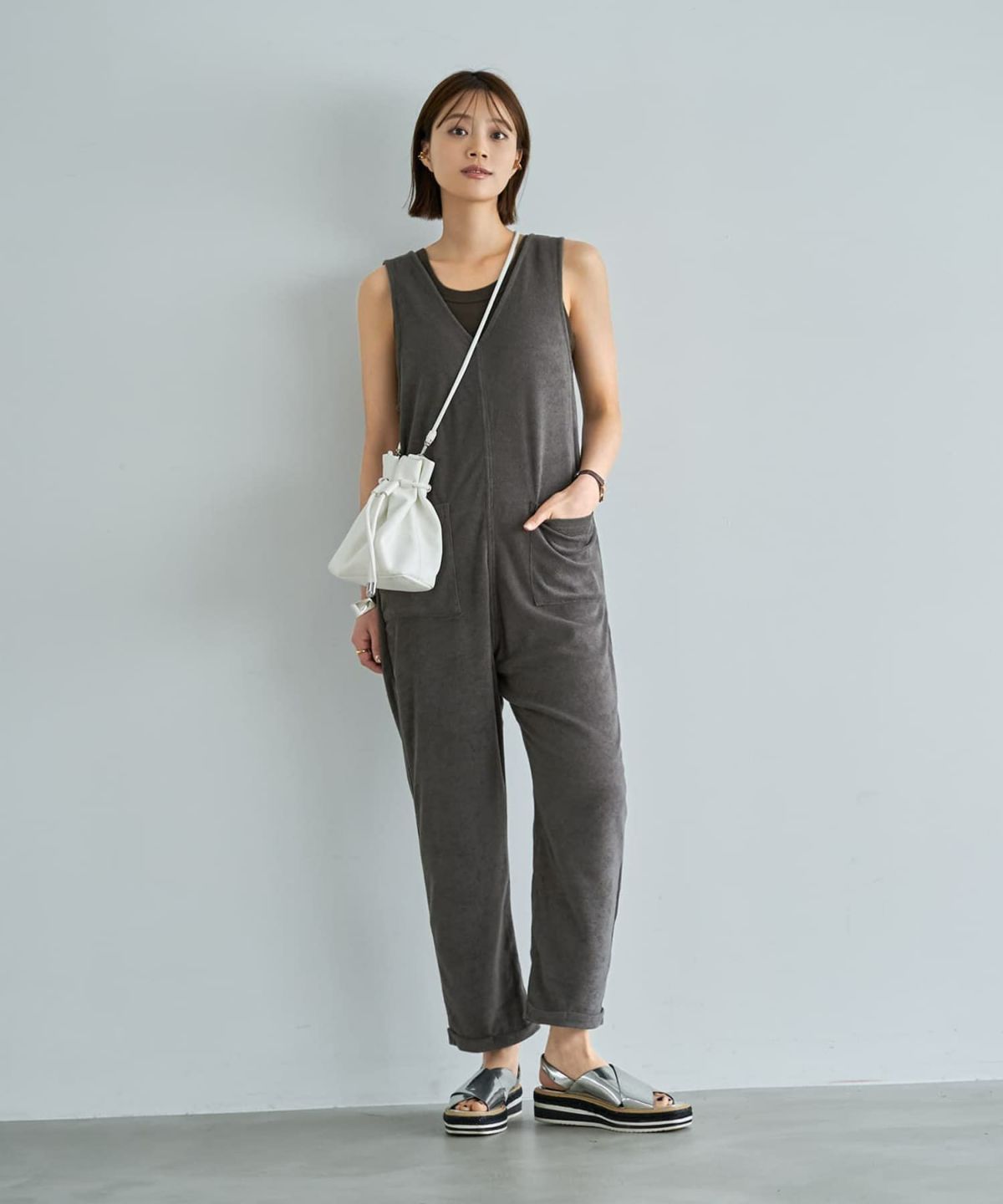 着用イメージ　167cm ダークセピア