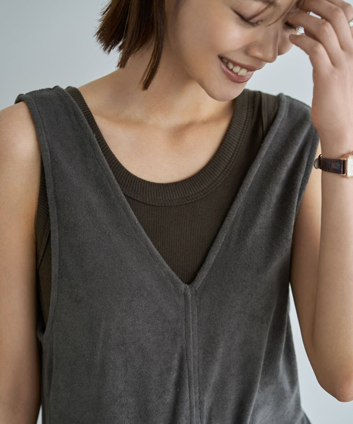 着用イメージ　167cm ダークセピア