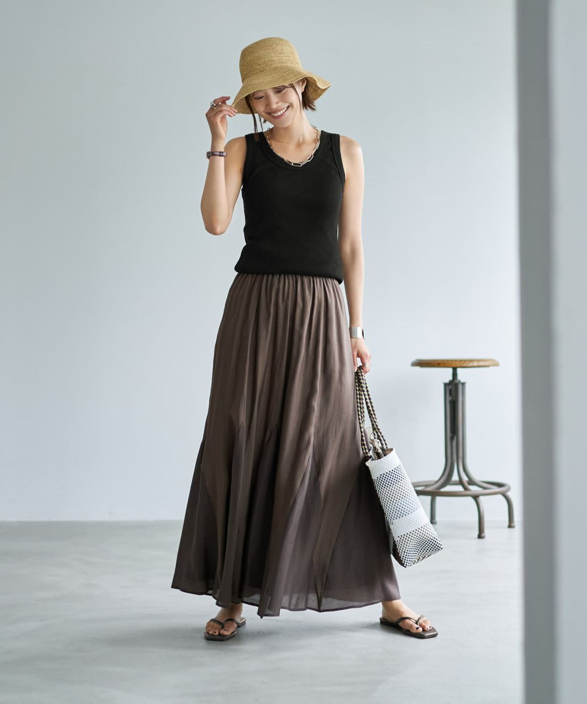 着用イメージ　167cm ブラック