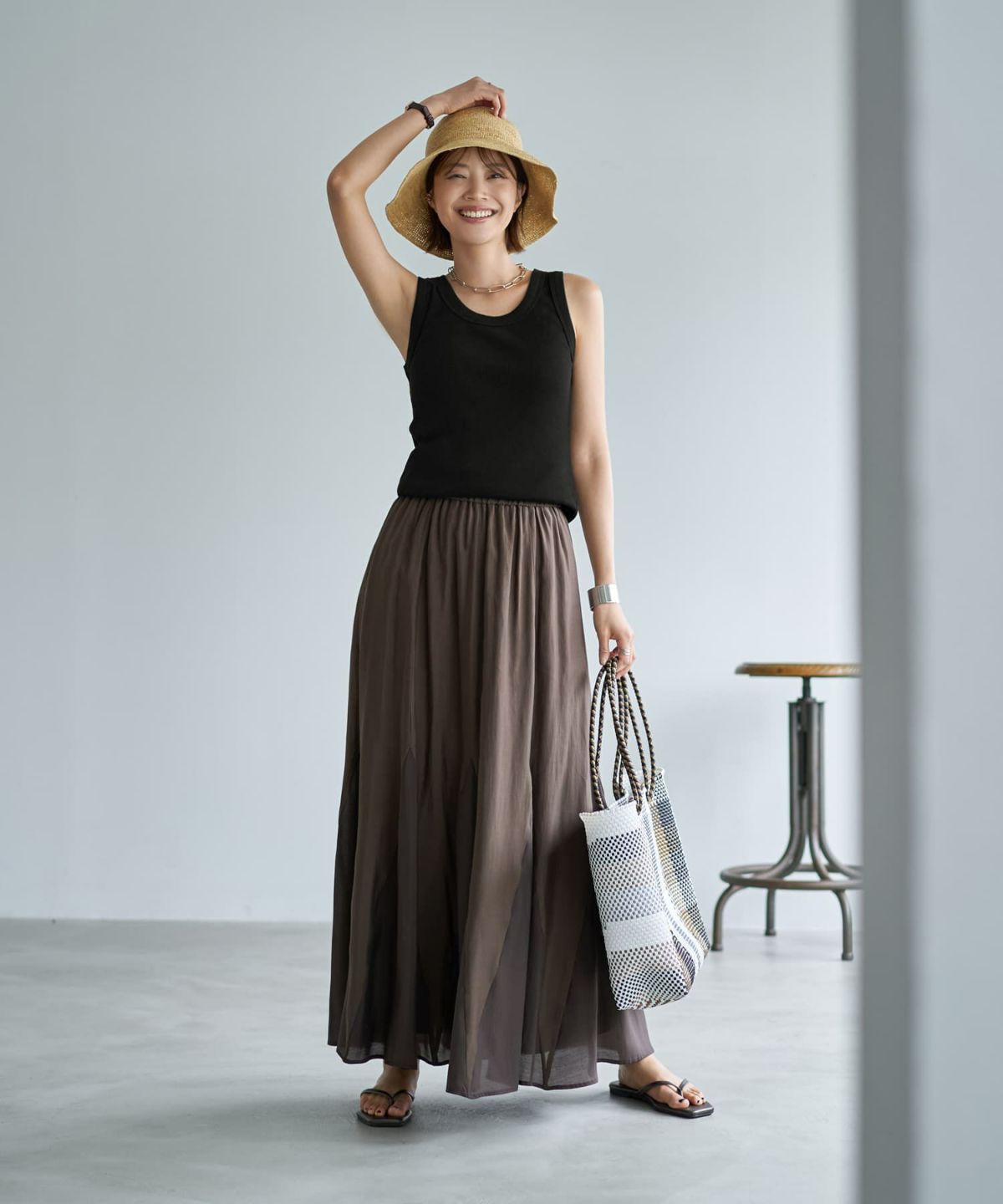 着用イメージ　167cm ブラック