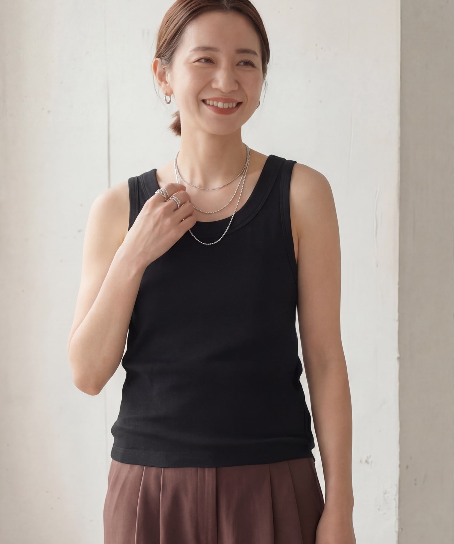着用イメージ　167cm チャコール