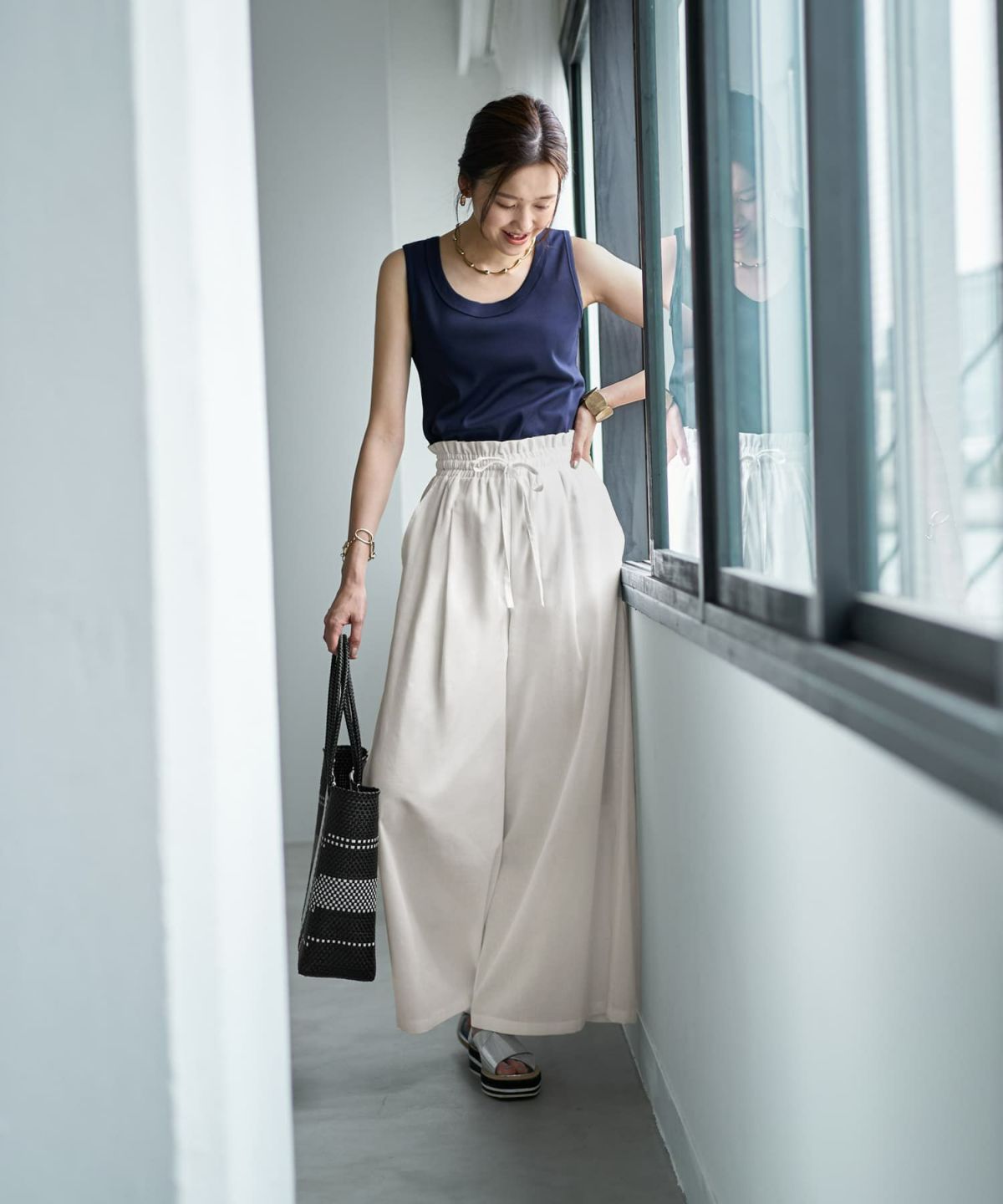 着用イメージ　166cm ネイビー