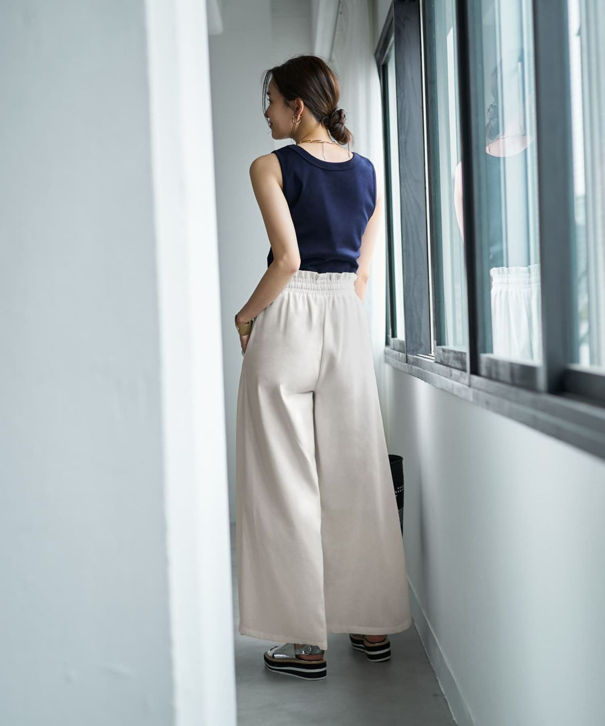 着用イメージ　166cm ネイビー