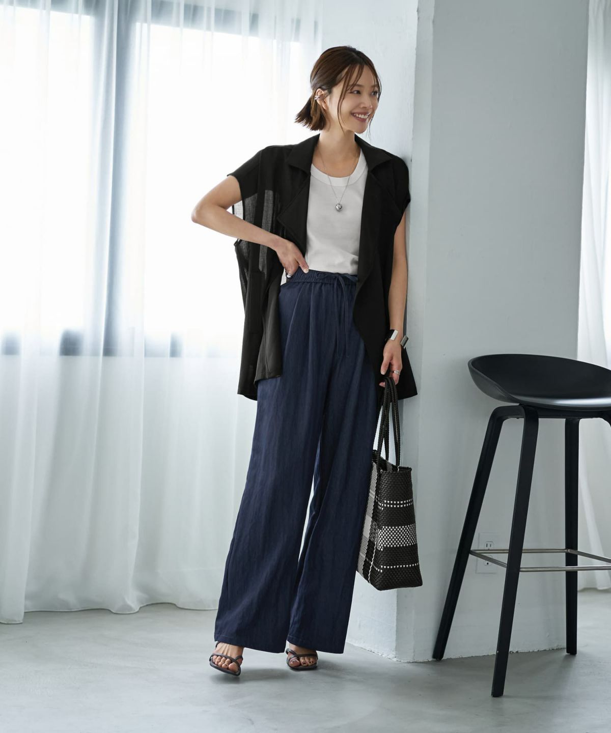 着用イメージ　167cm ホワイト