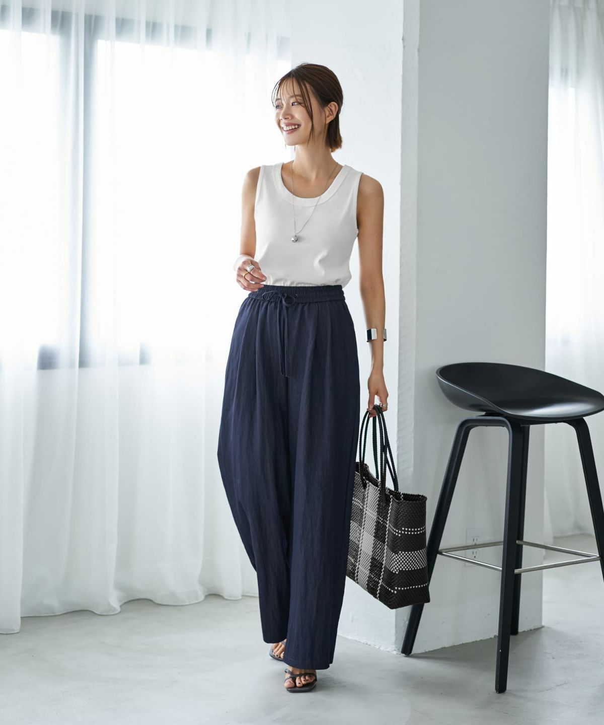 着用イメージ　167cm ホワイト