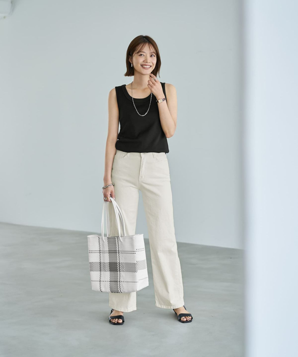 着用イメージ　167cm ブラック