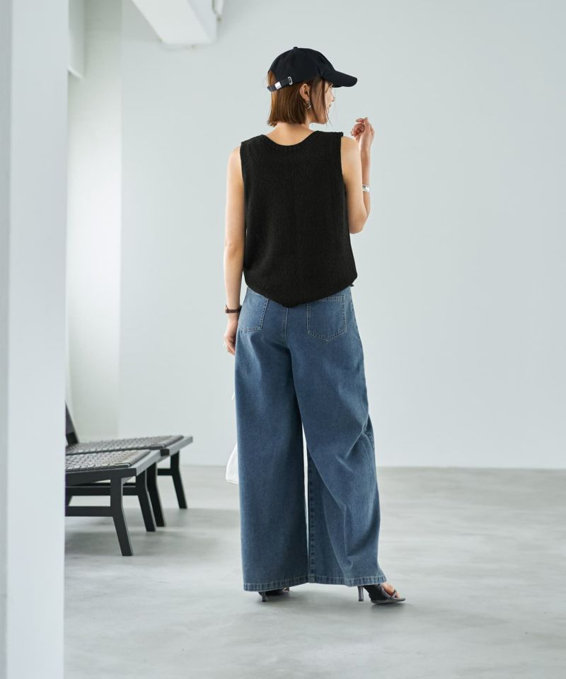 ◆Aelfric Eden◆カットアウト Distressed タンクトップ 送料込 エフォートレス落ち感ニットタンクトップ | おしゃれな大人