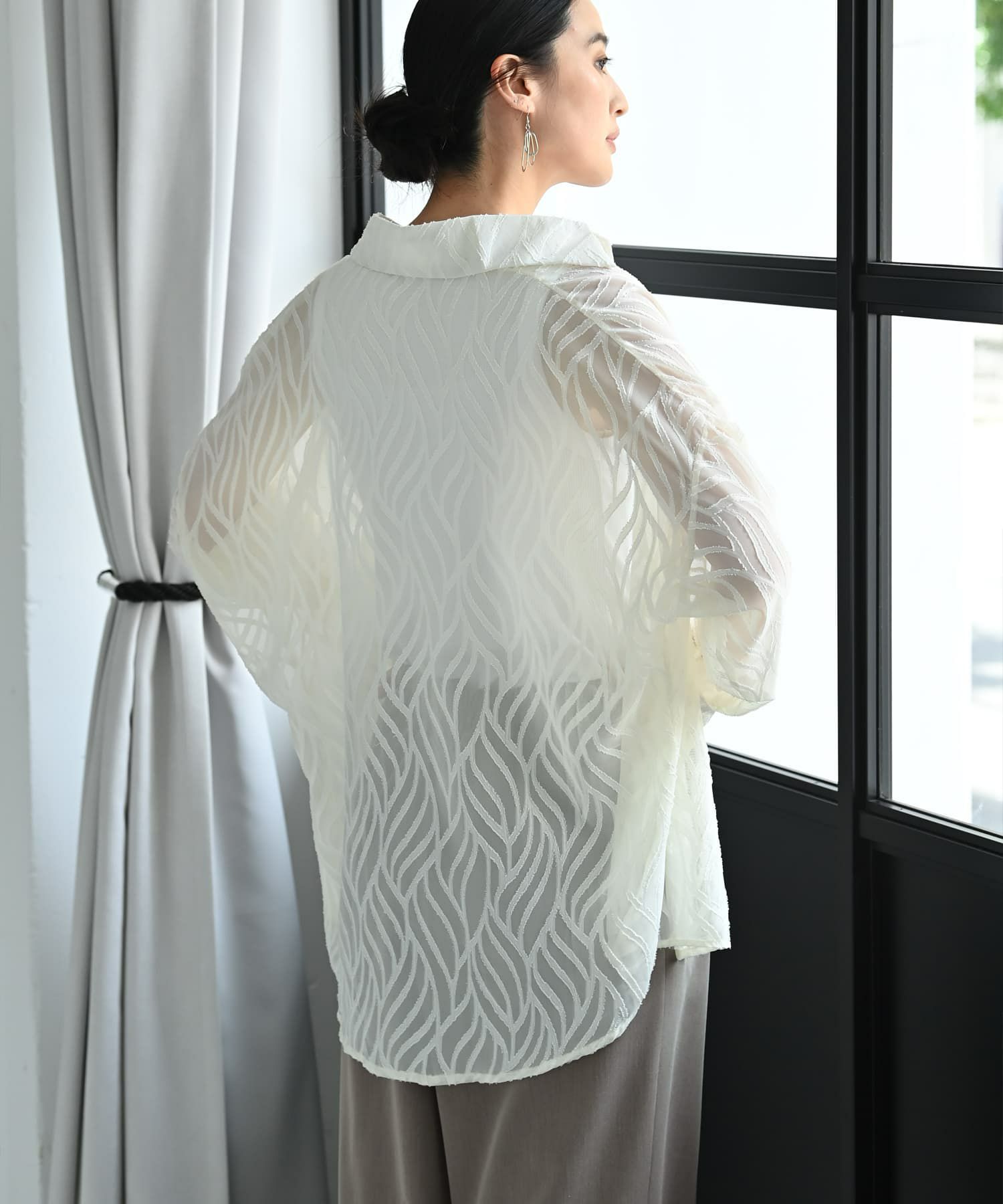 着用イメージ 170cm アイボリー