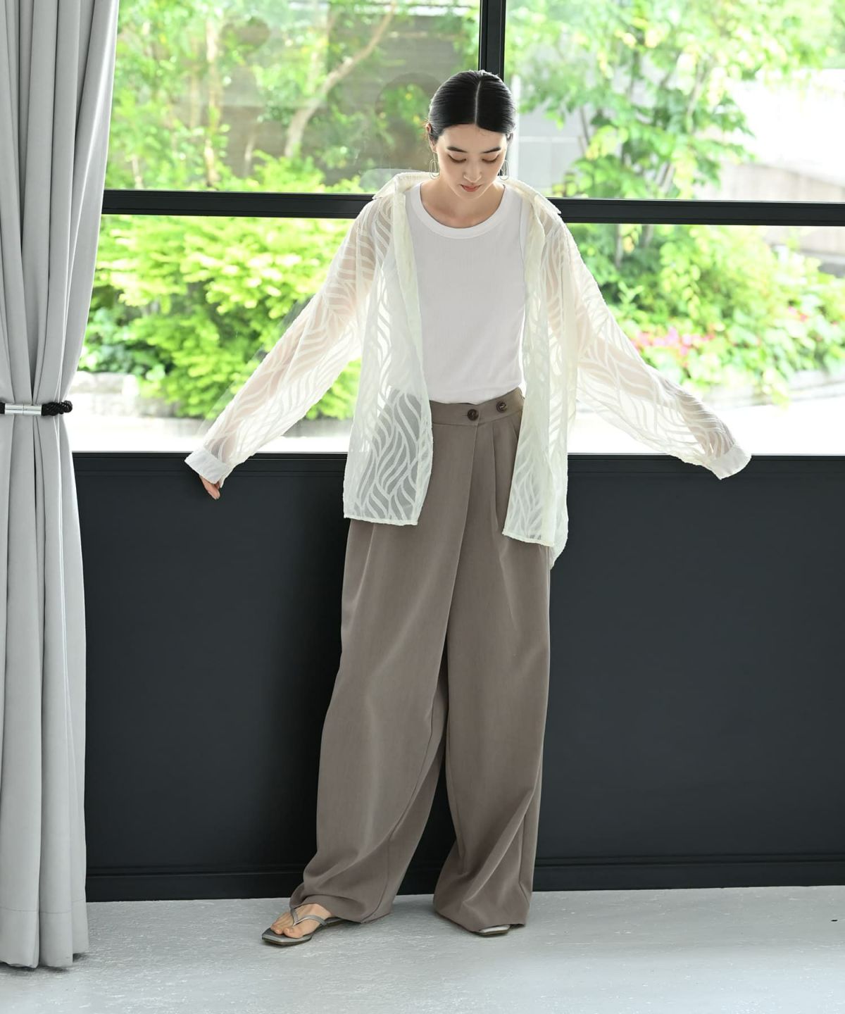 着用イメージ 170cm アイボリー