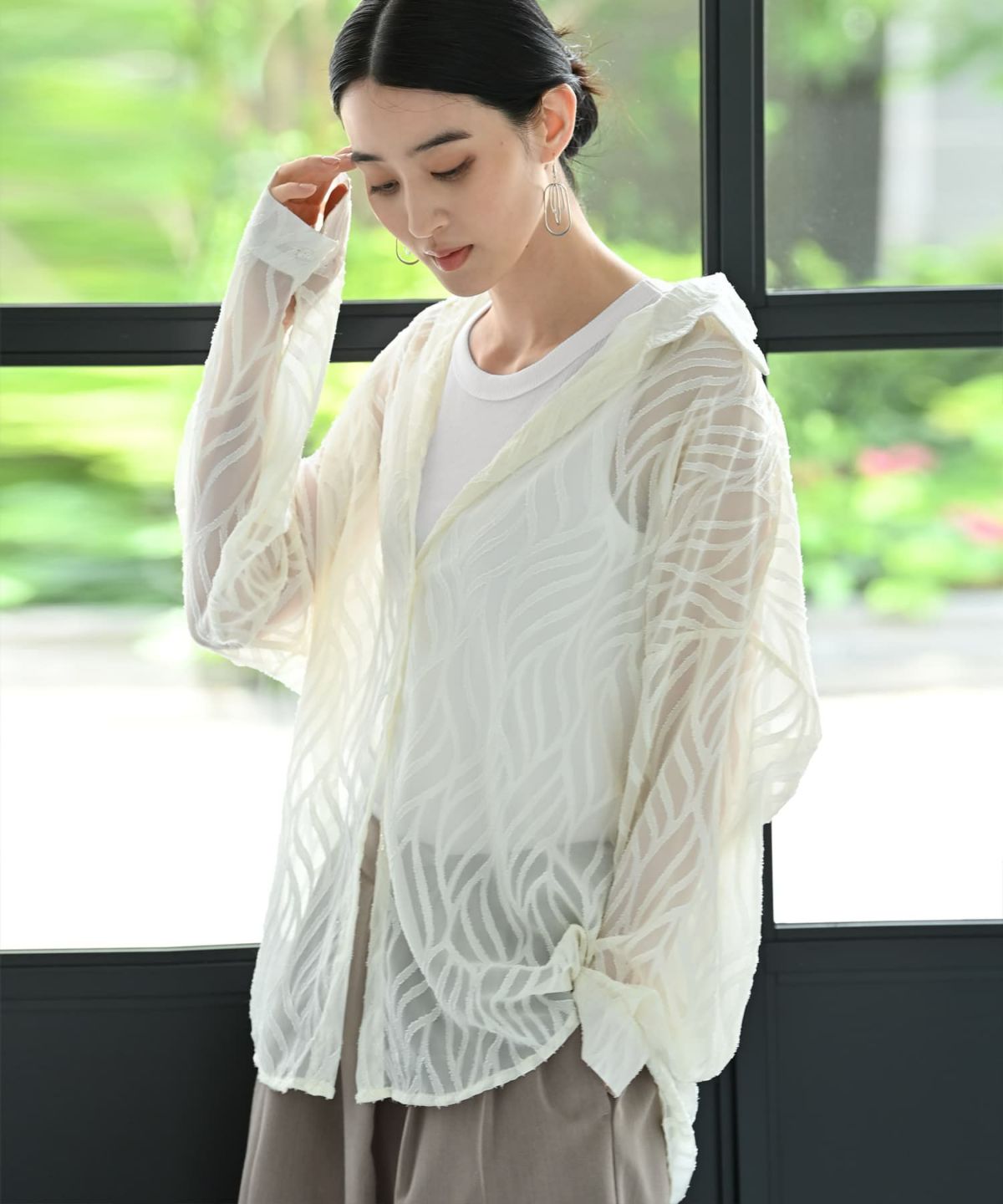 着用イメージ 170cm アイボリー