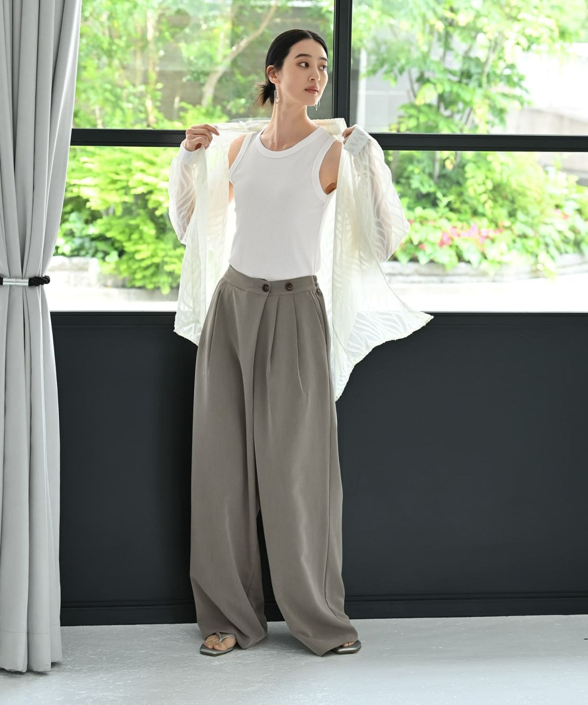 着用イメージ 170cm アイボリー