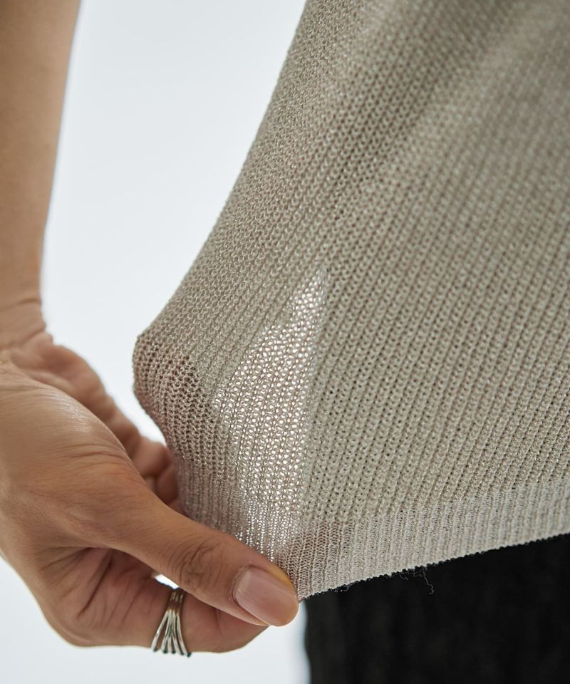 同梱不可商品]薄くて柔らかなラメVネックニットベスト【一部予約
