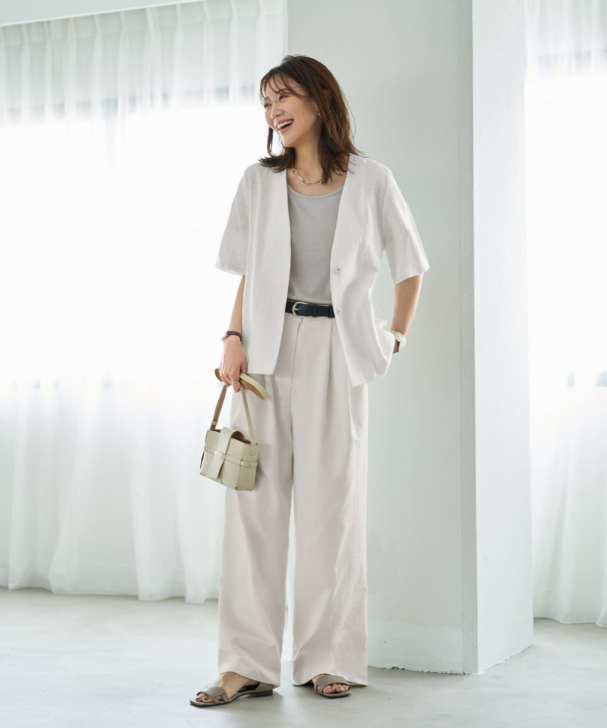 着用イメージ　166cm アイスグレー