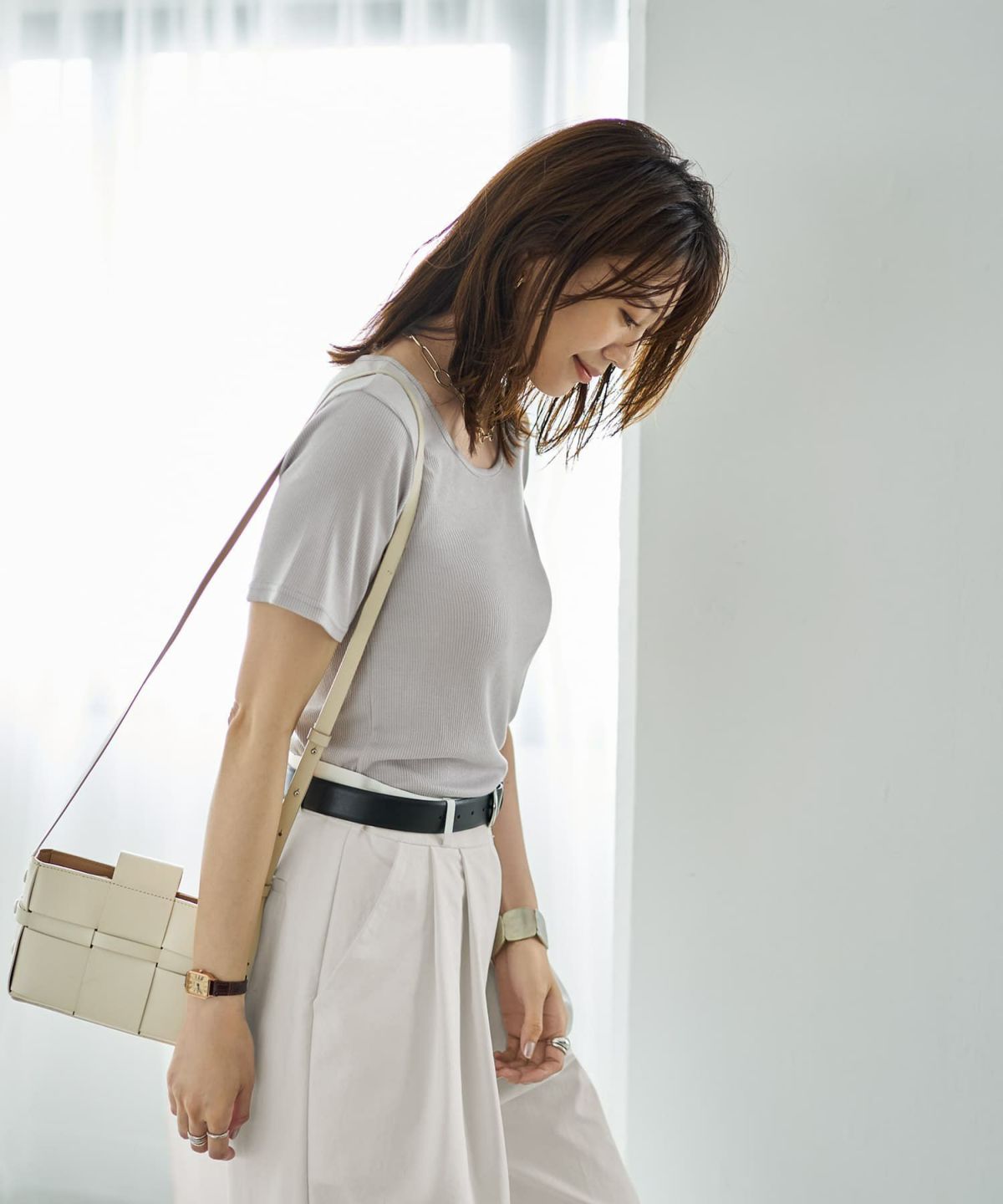 着用イメージ　166cm アイスグレー