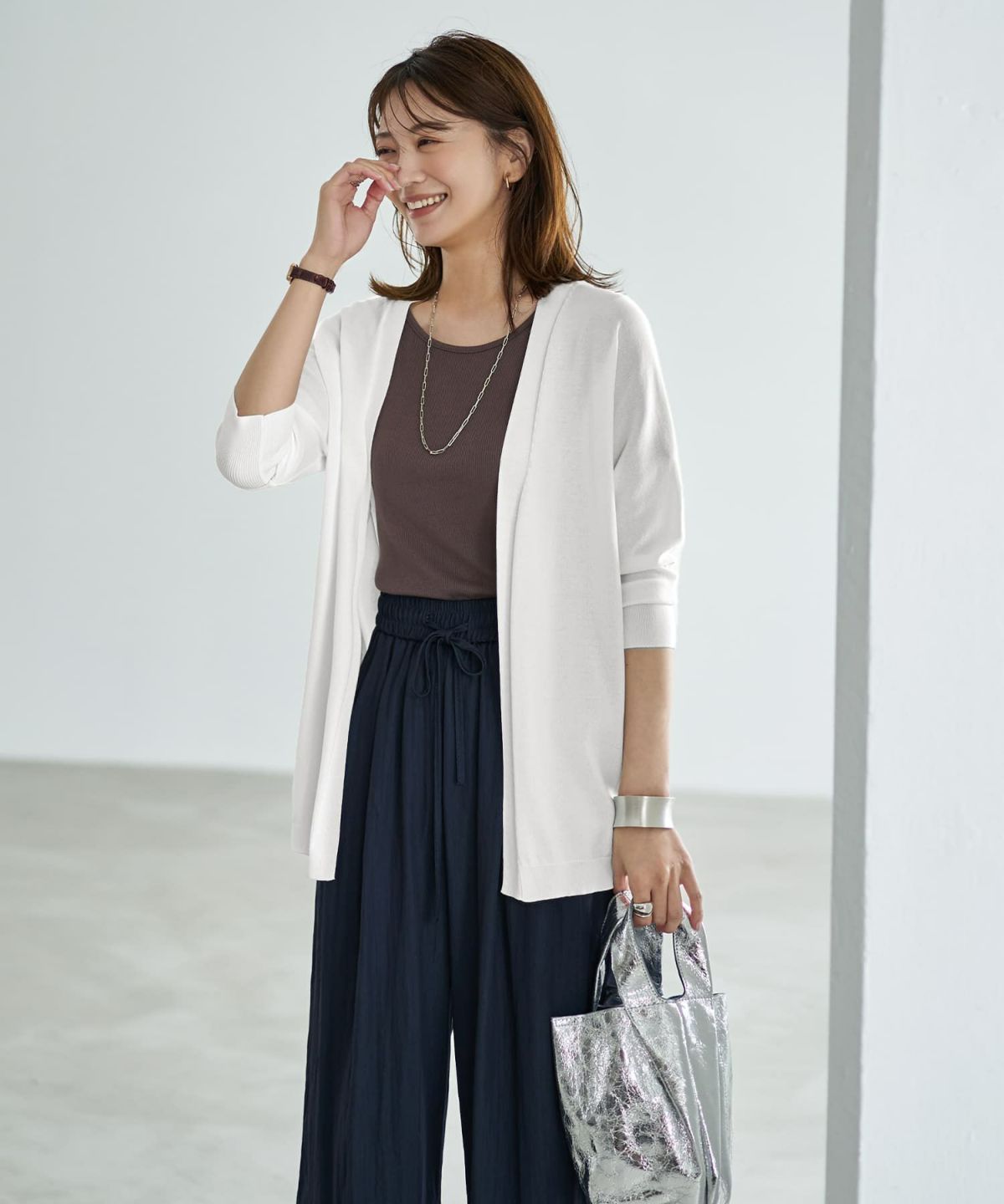 着用イメージ　166cm ブラウン