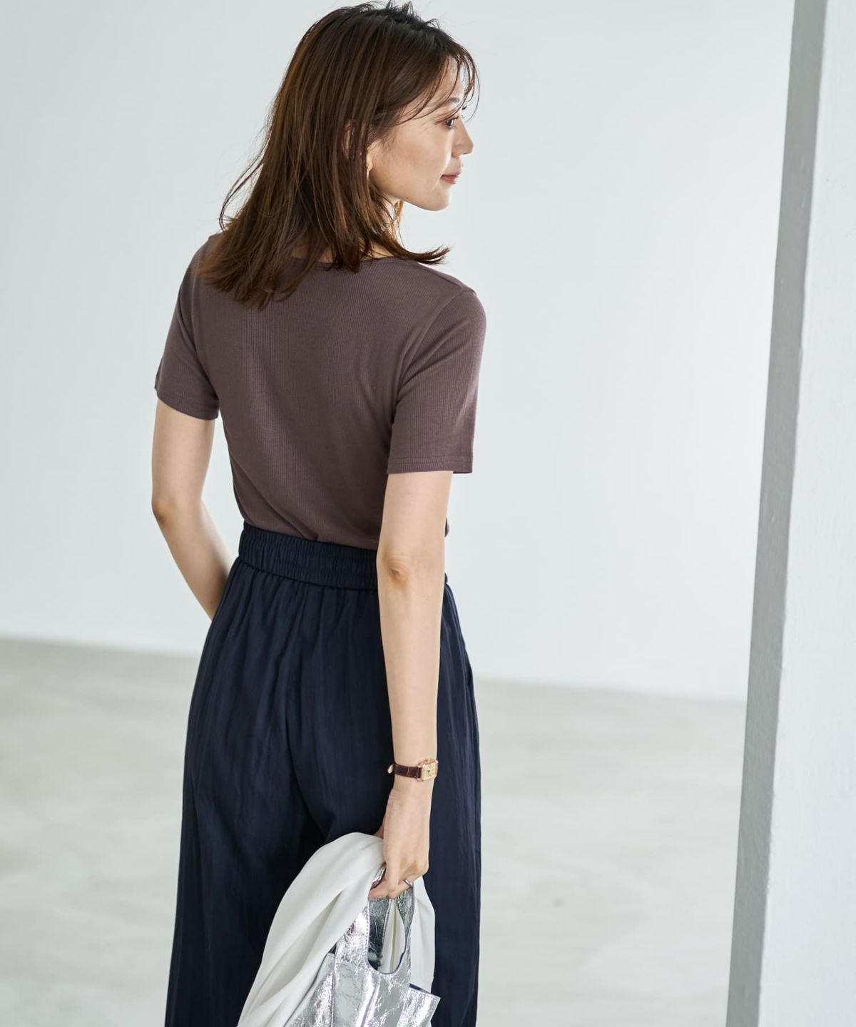 着用イメージ　166cm ブラウン