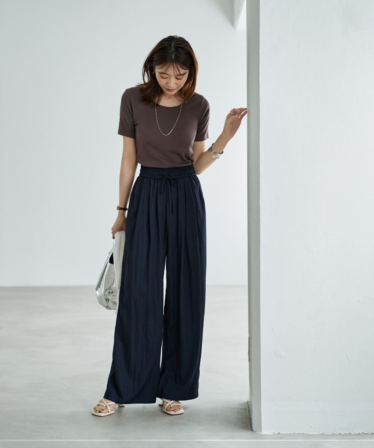 着用イメージ　166cm ブラウン