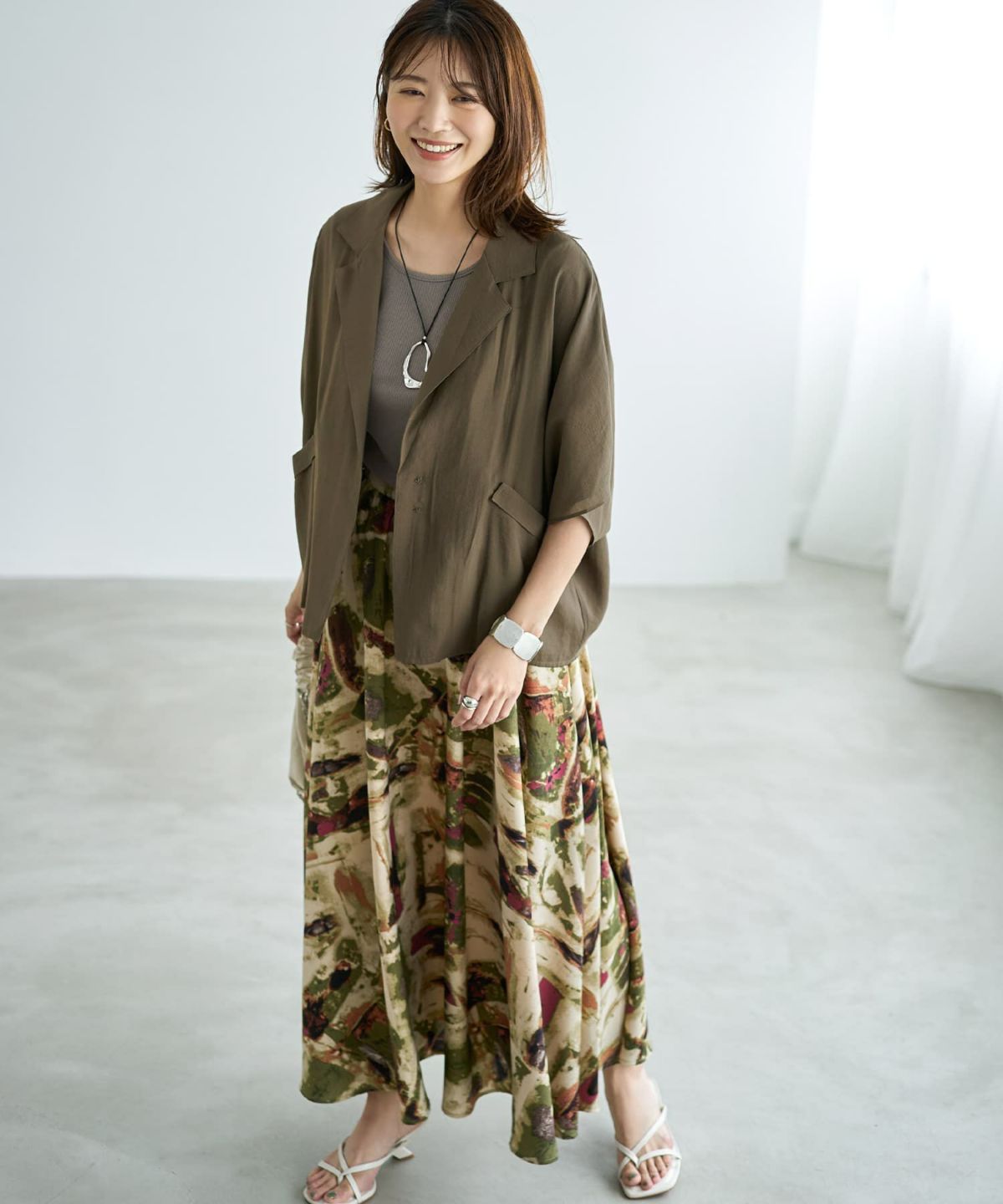 着用イメージ　166cm ストーン