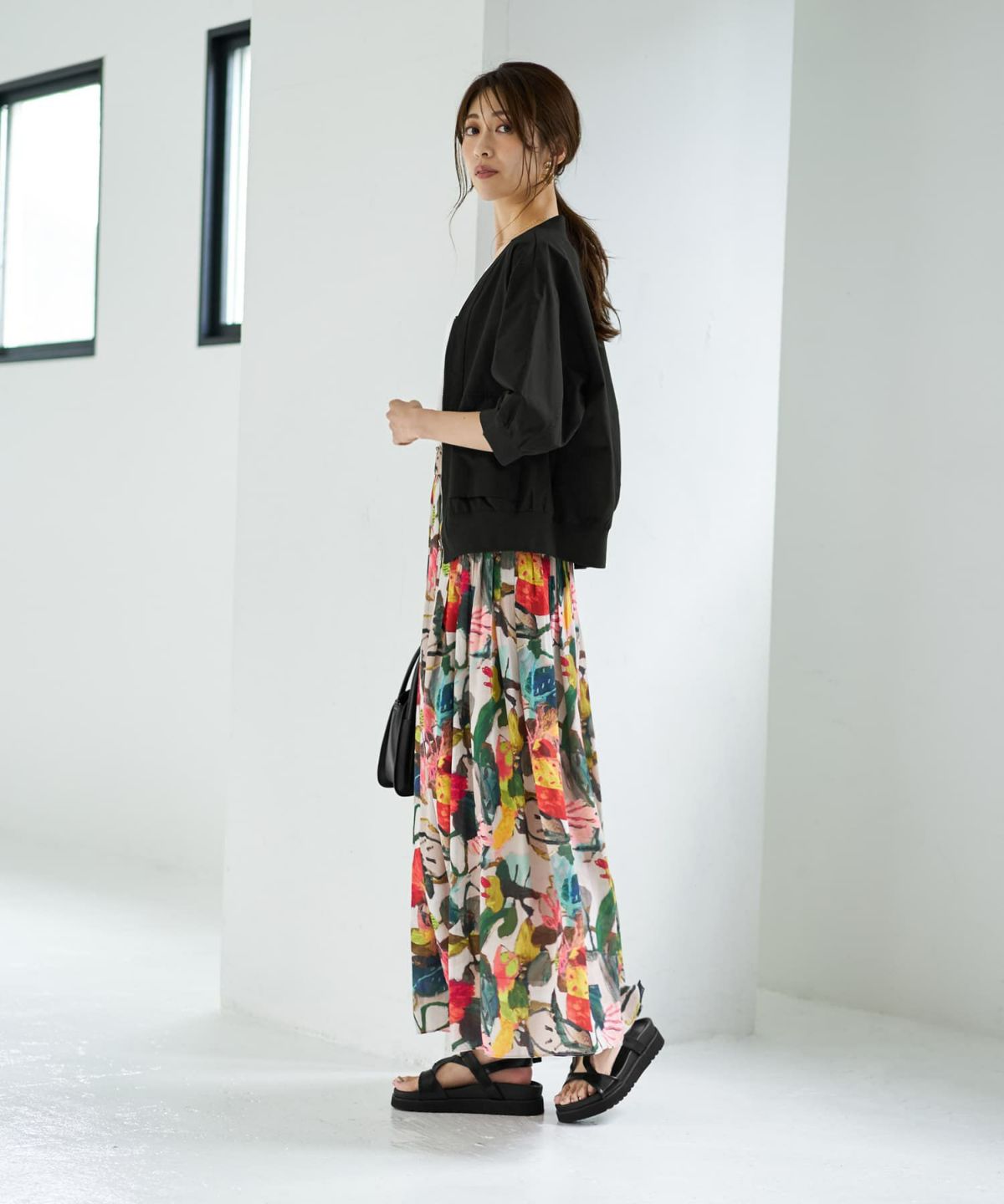 着用イメージ　167cm ブラック